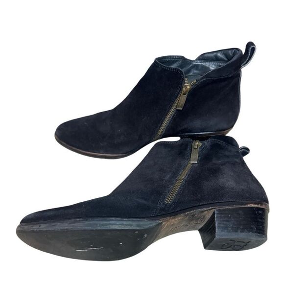 Paul Green Black Suede Jillian Ankle Booties - Picture 3 of 13